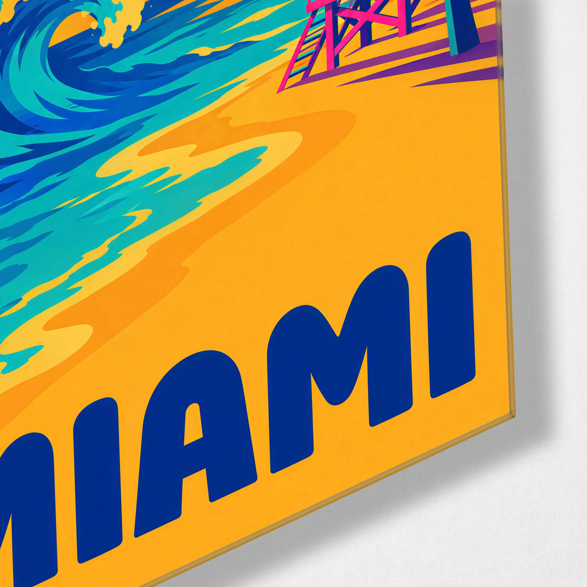 Miami in Colour — corner detail of glass wall art