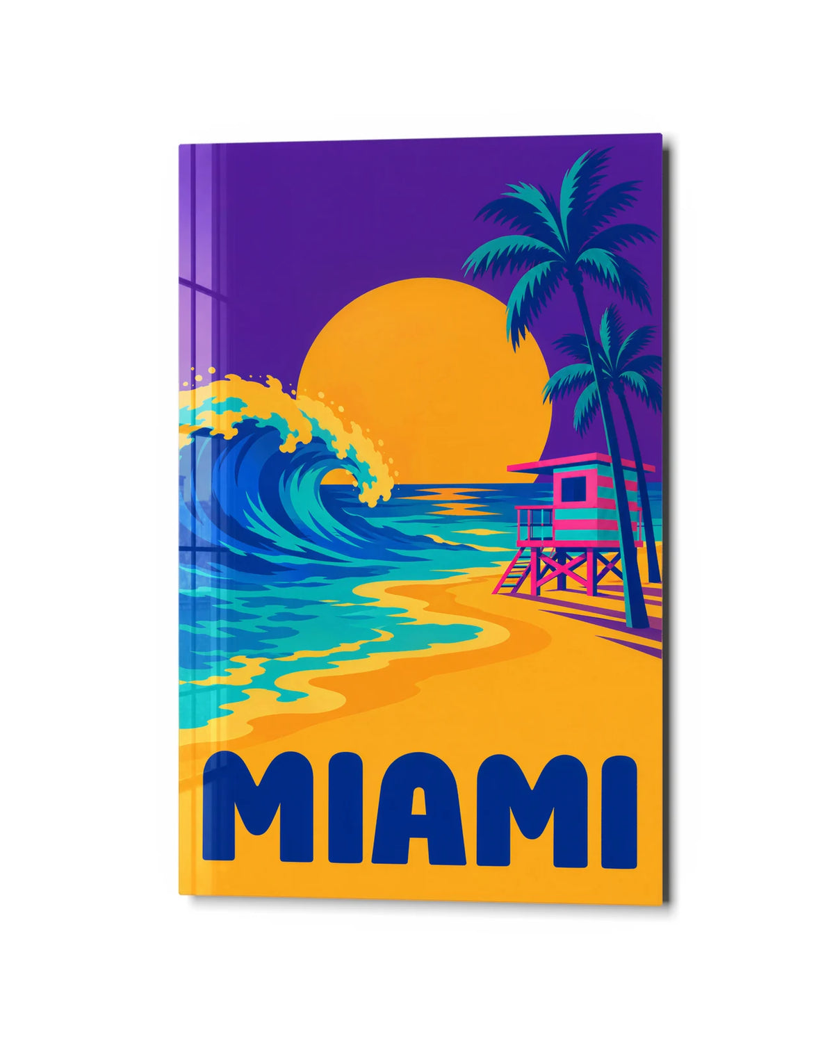 Miami in Colour — studio view of glass wall art