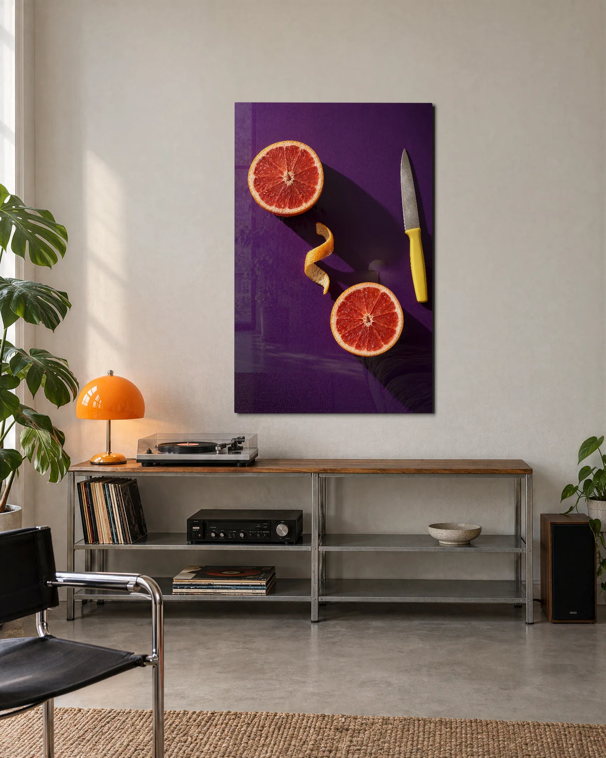 Citrus on Purple — shown in a living space