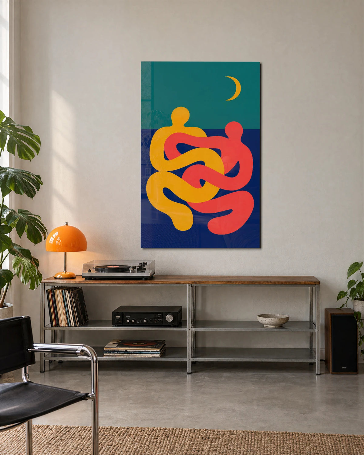 Together under the Moon — shown in a living space