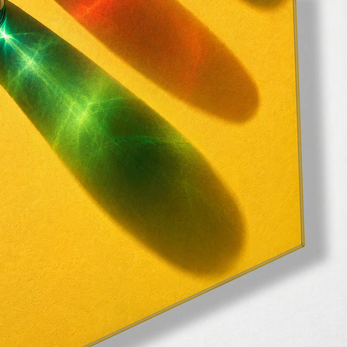Colour Cast — corner detail of glass wall art