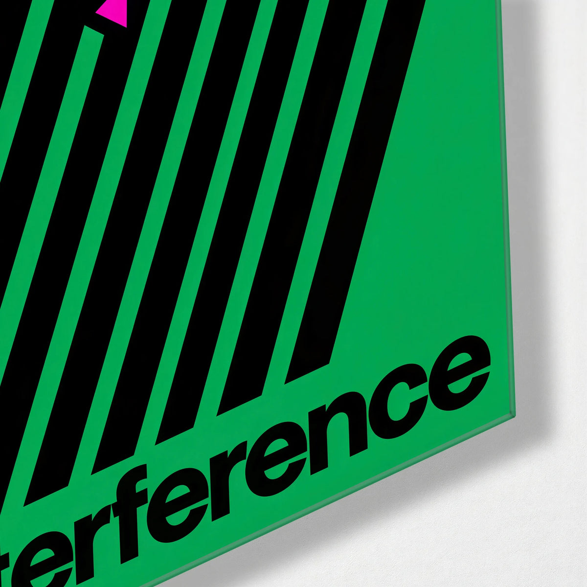 Small Interference — corner detail of glass wall art
