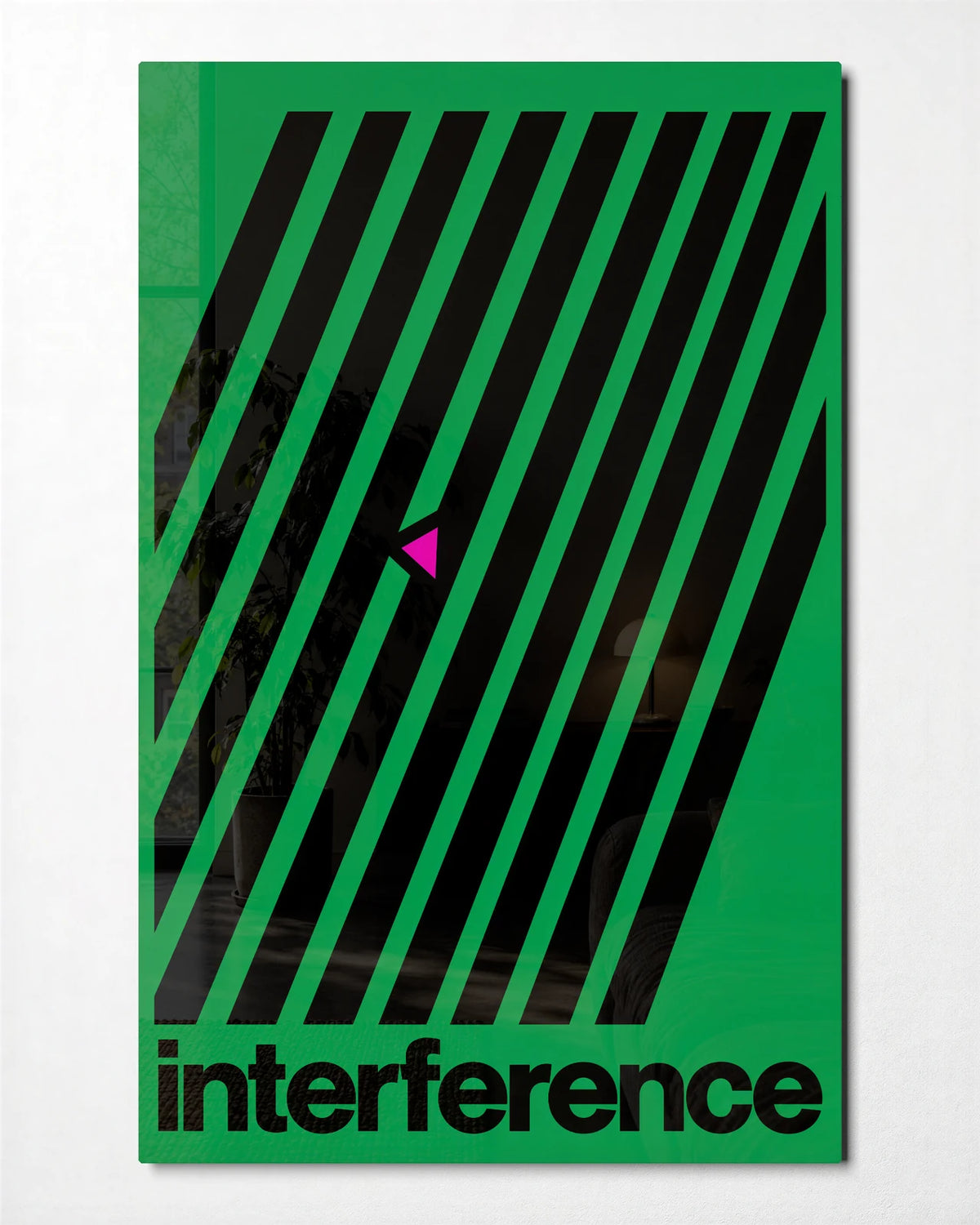 Small Interference — front view of glass wall art