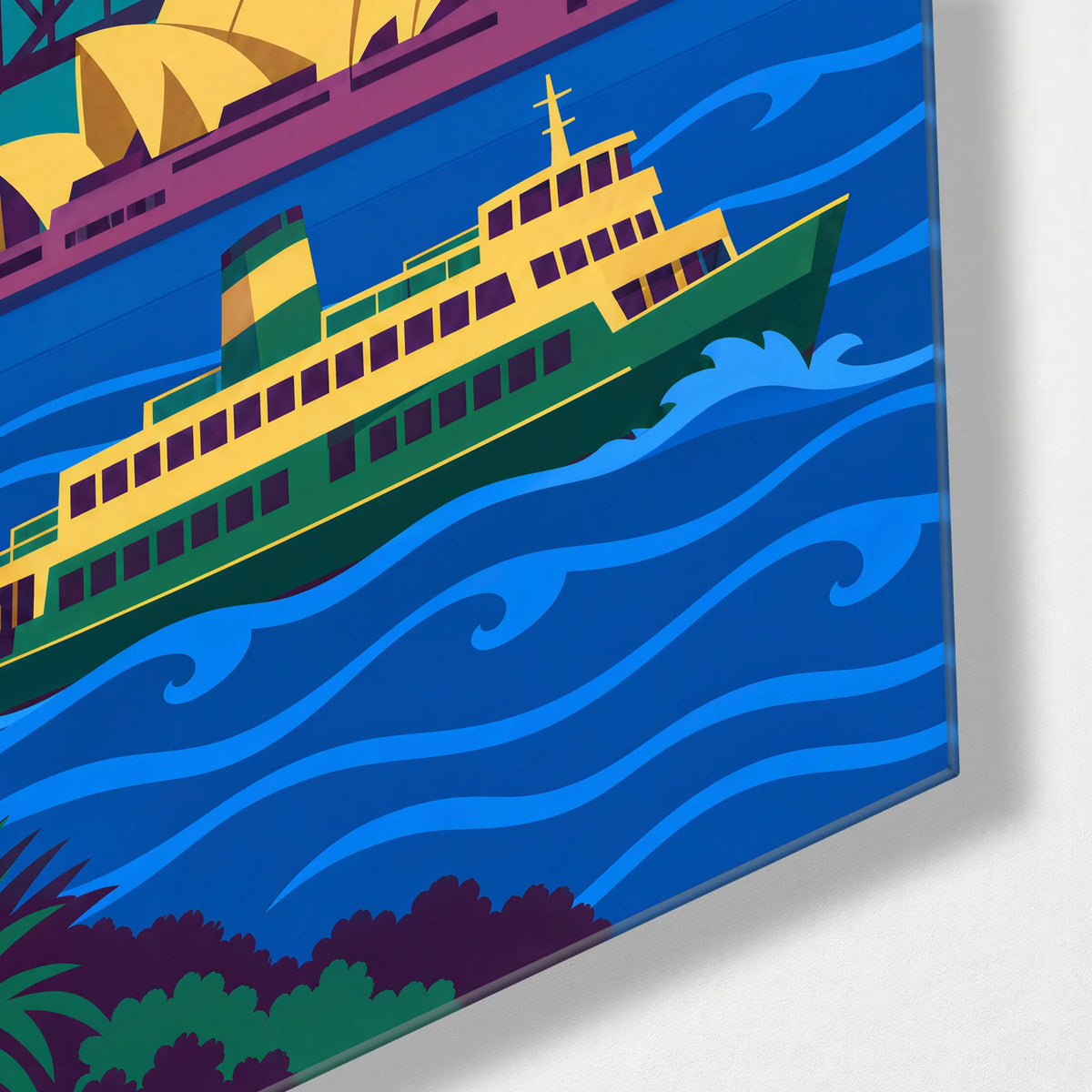 Sydney in Colour — corner detail of glass wall art