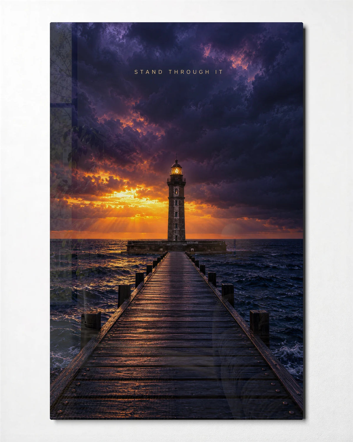 Light Beyond the Storm — front view of glass wall art