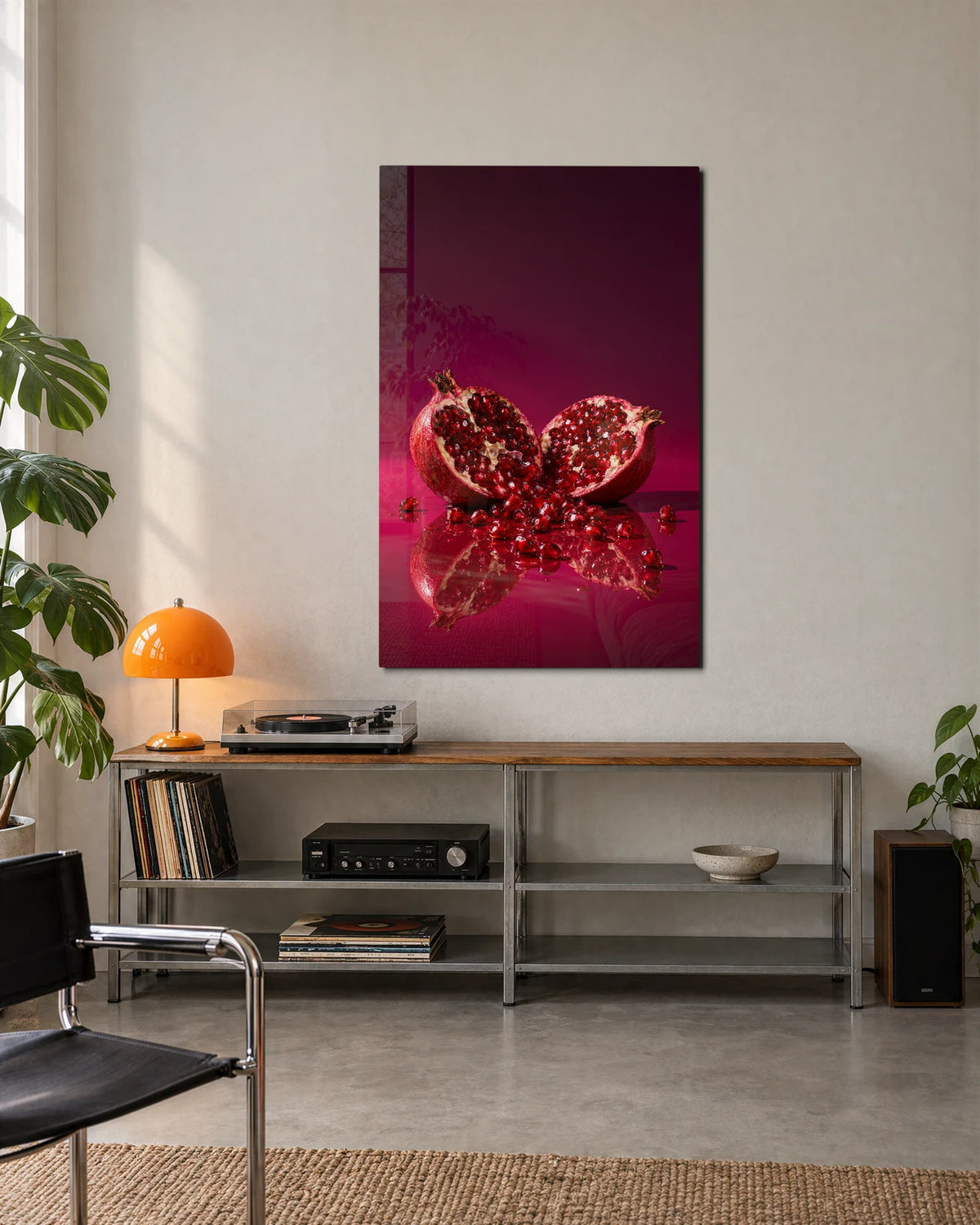 Pomegranate on Red — shown in a living space