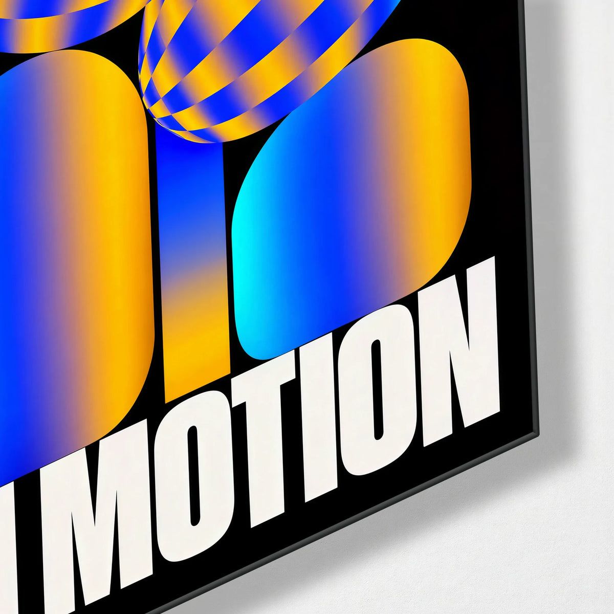 Colour in Motion — corner detail of glass wall art
