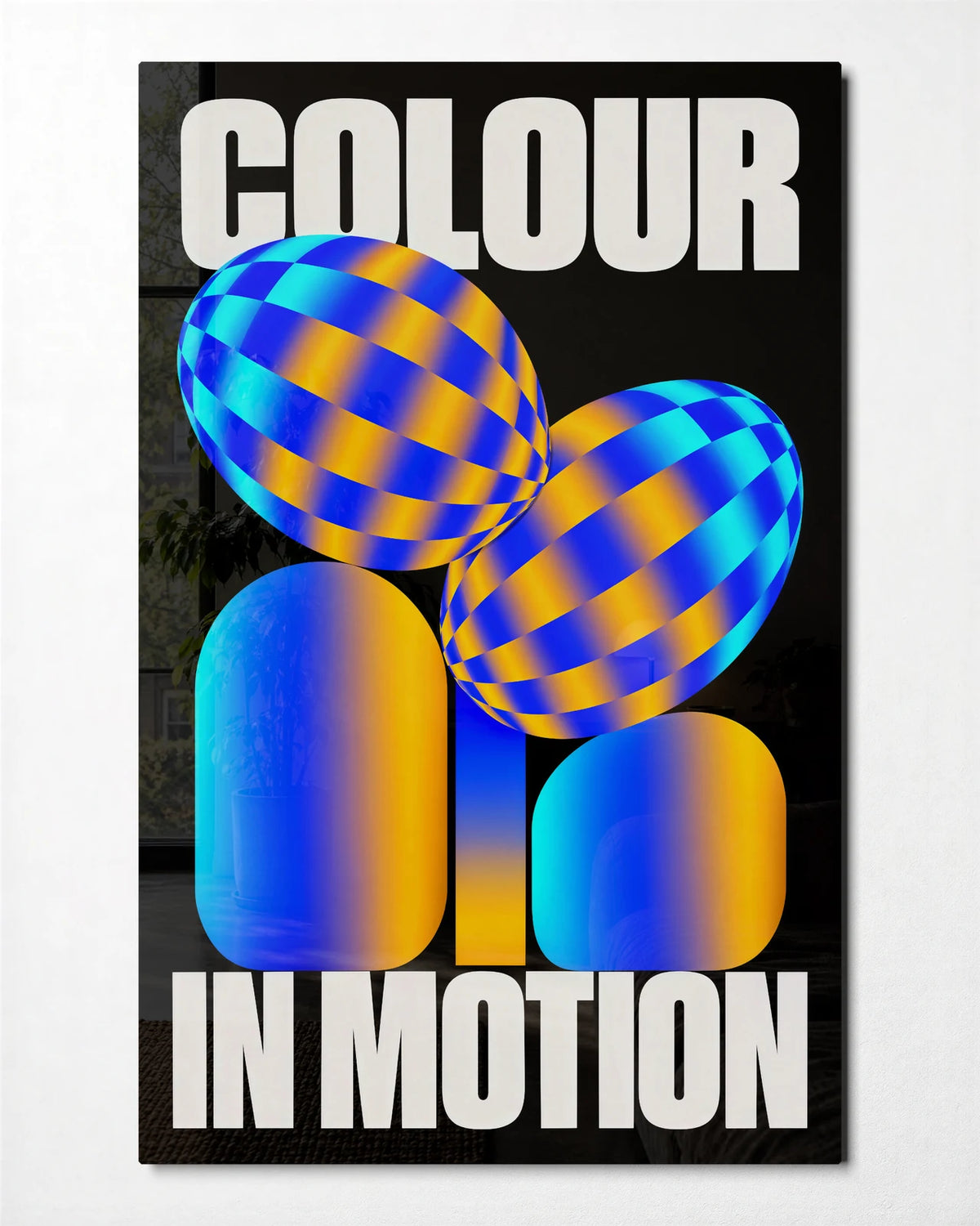 Colour in Motion — front view of glass wall art