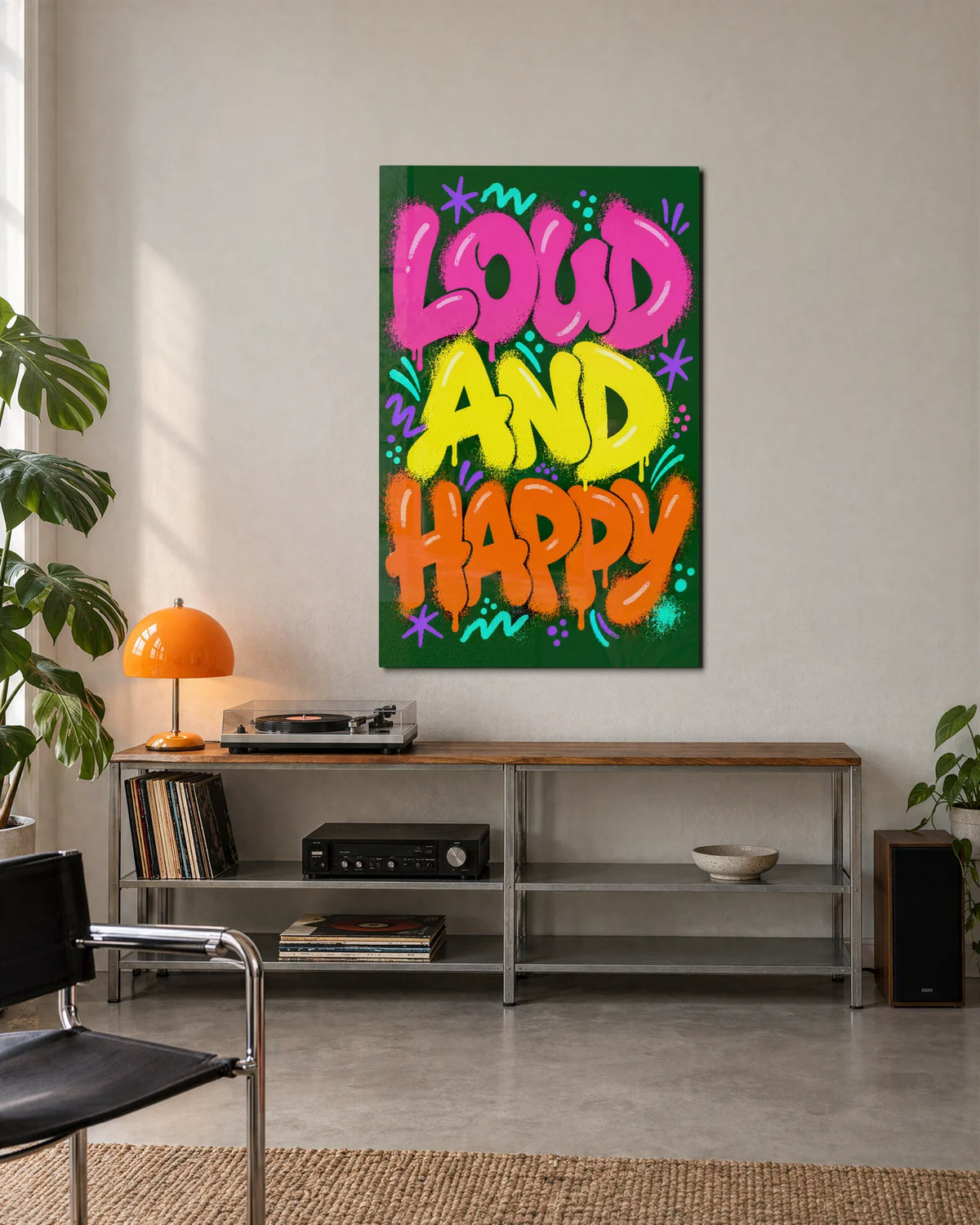 Loud and Happy — shown in a living space