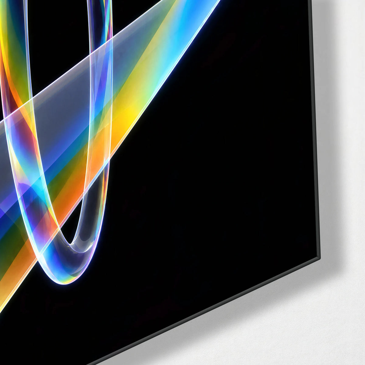 Prism in Balance — corner detail of glass wall art