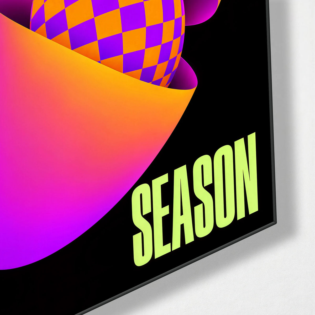 Open Season — corner detail of glass wall art