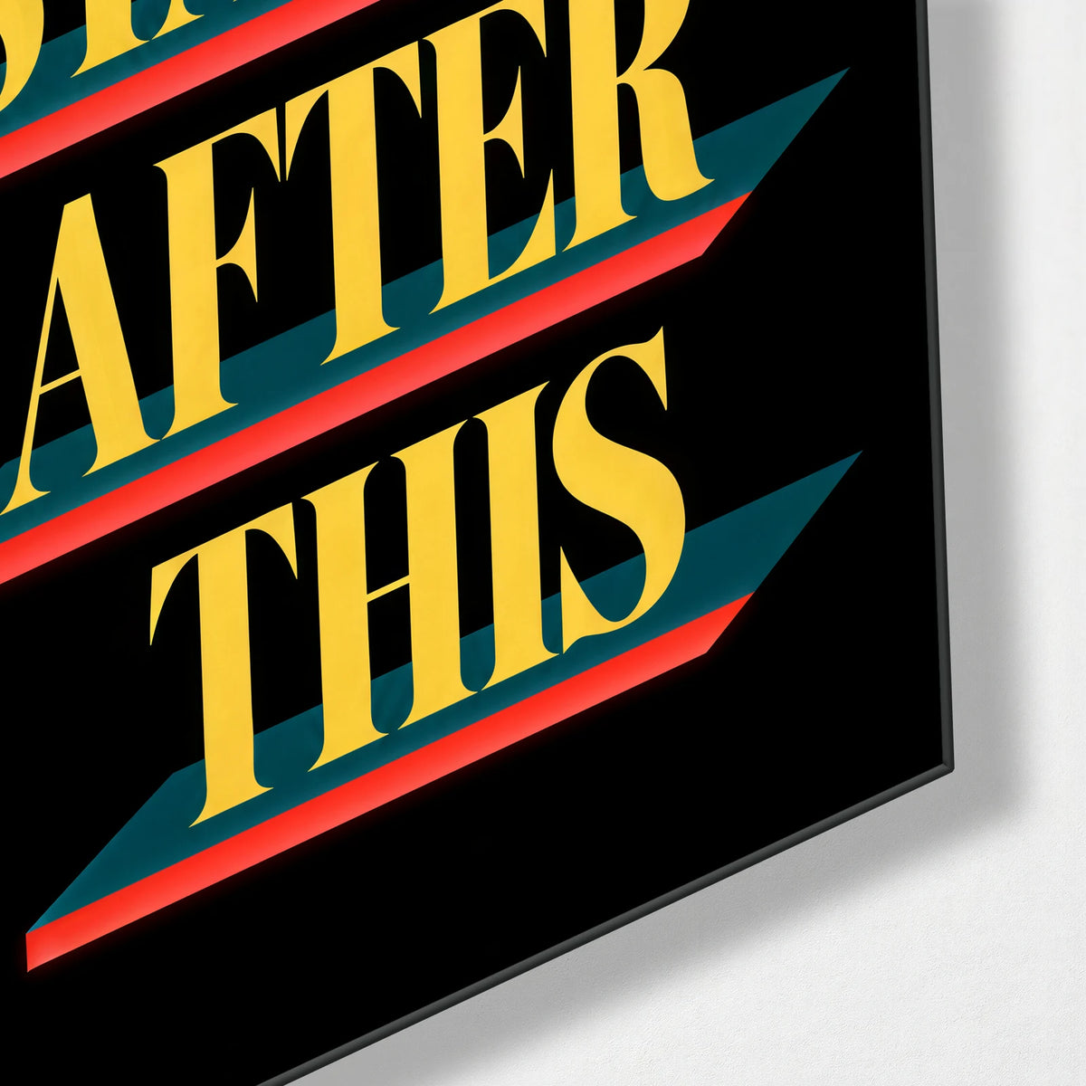After This — corner detail of glass wall art