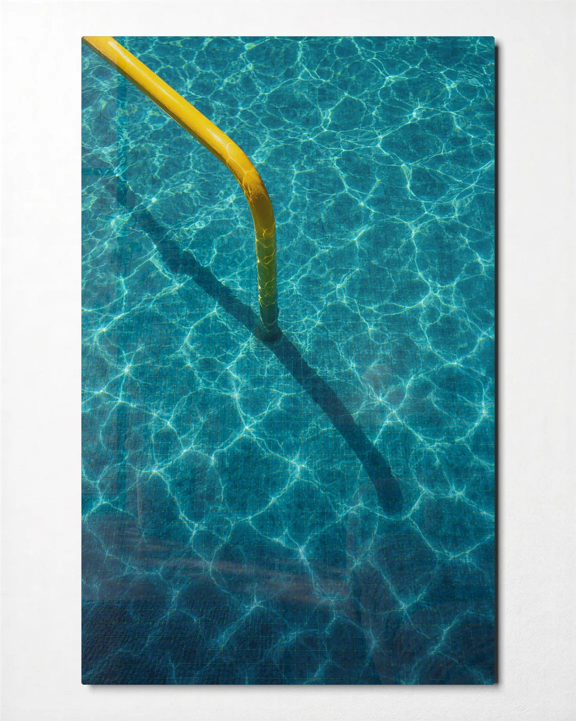 Poolside Line — front view of glass wall art