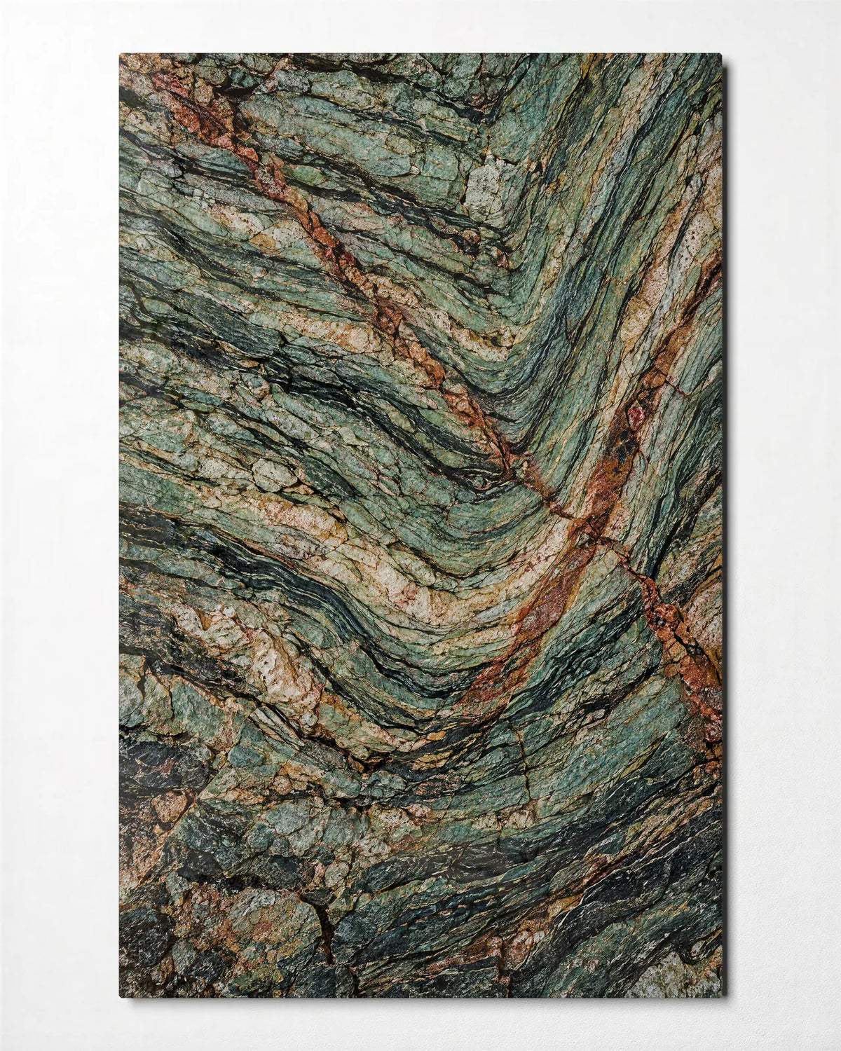 Lines in the Rock — front view of glass wall art