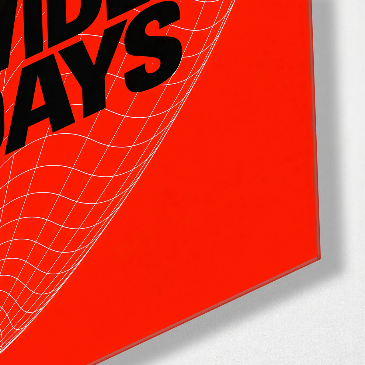 Wider Days — corner detail of glass wall art