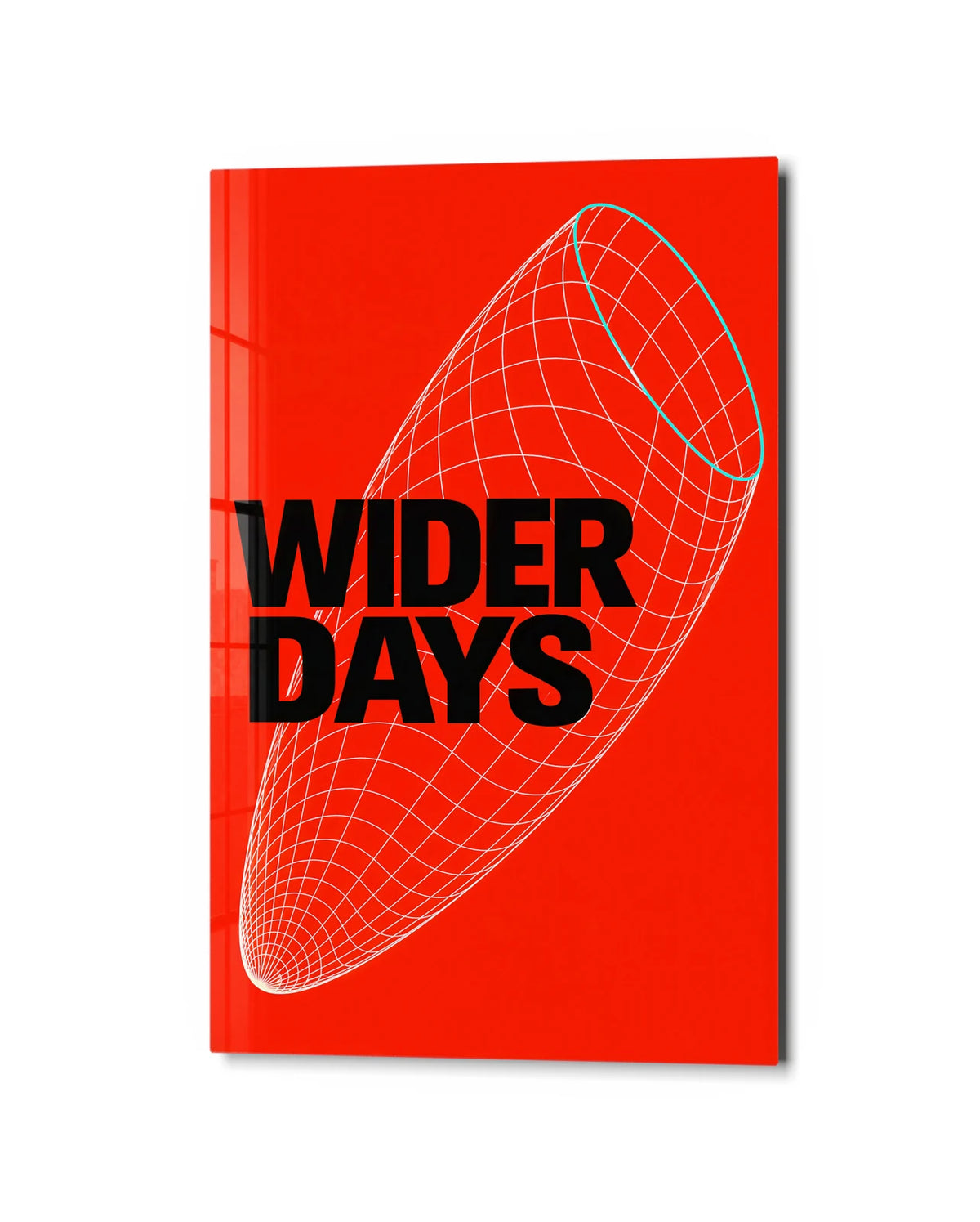Wider Days — studio view of glass wall art