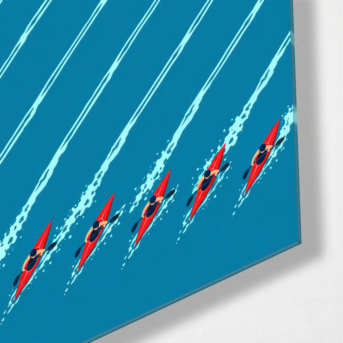 A Different Course — corner detail of glass wall art