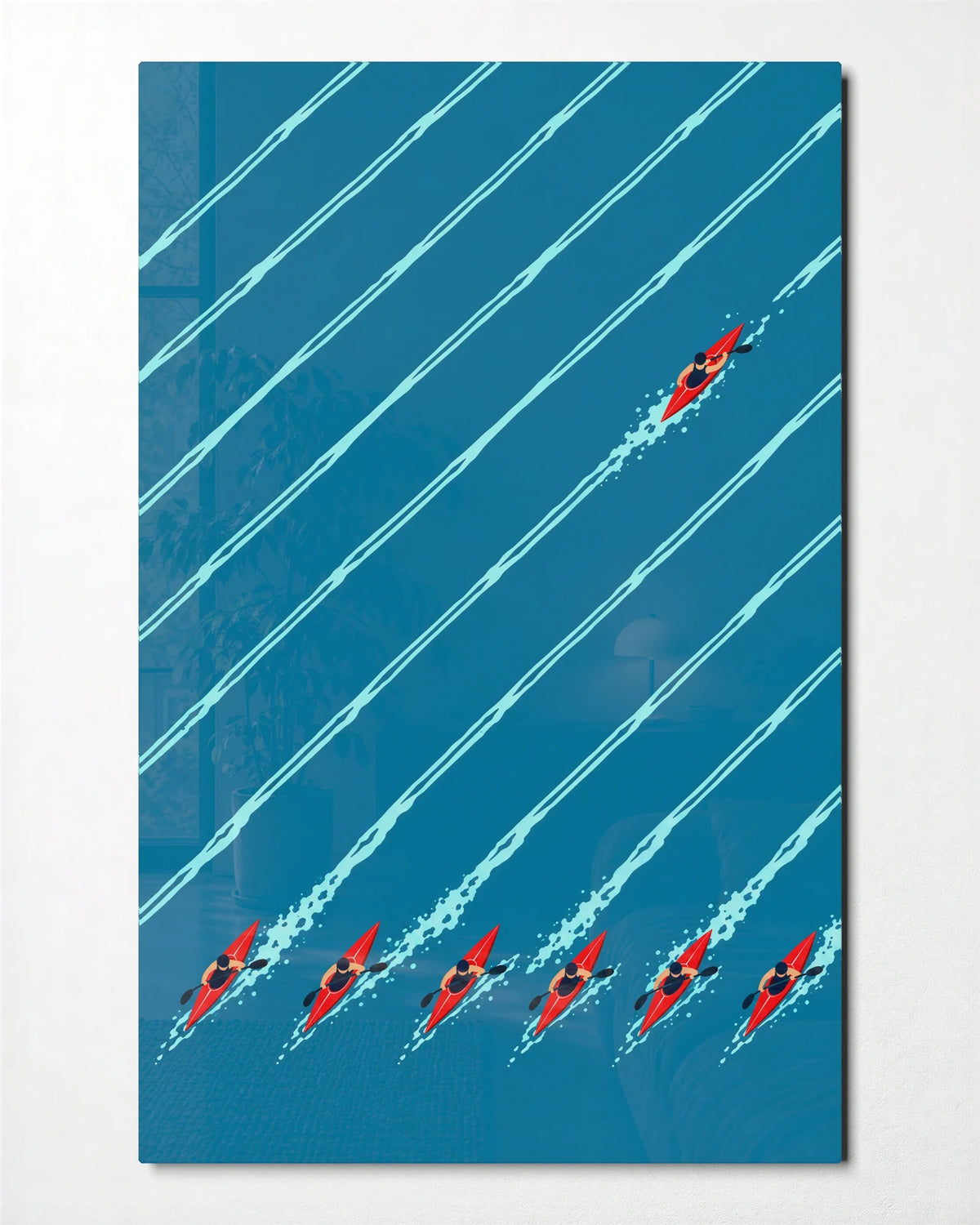 A Different Course — front view of glass wall art