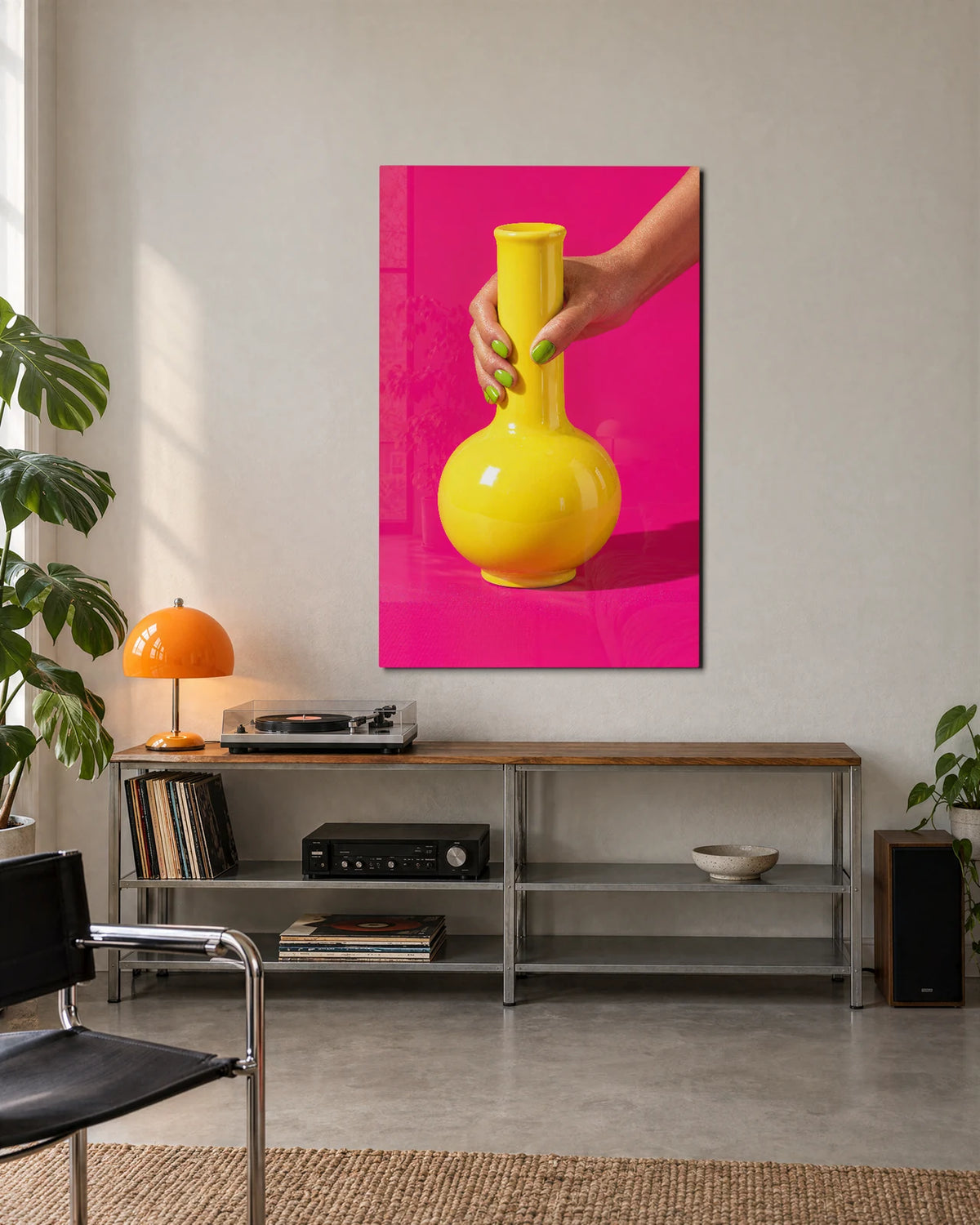 A Good Yellow Vase — shown in a living space