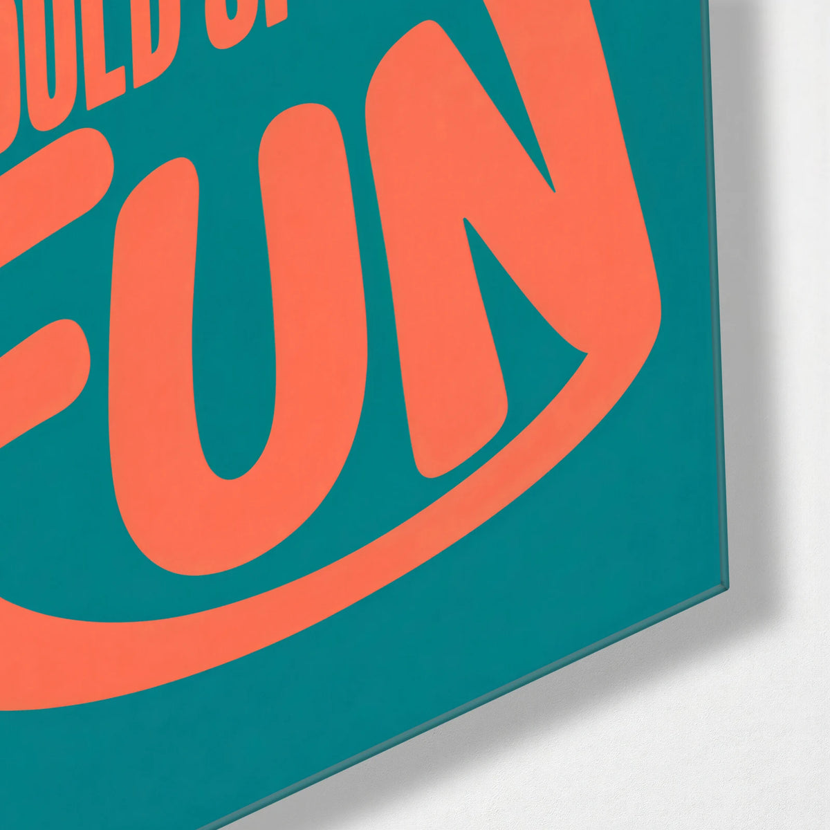 Perfect Would Spoil It — corner detail of glass wall art