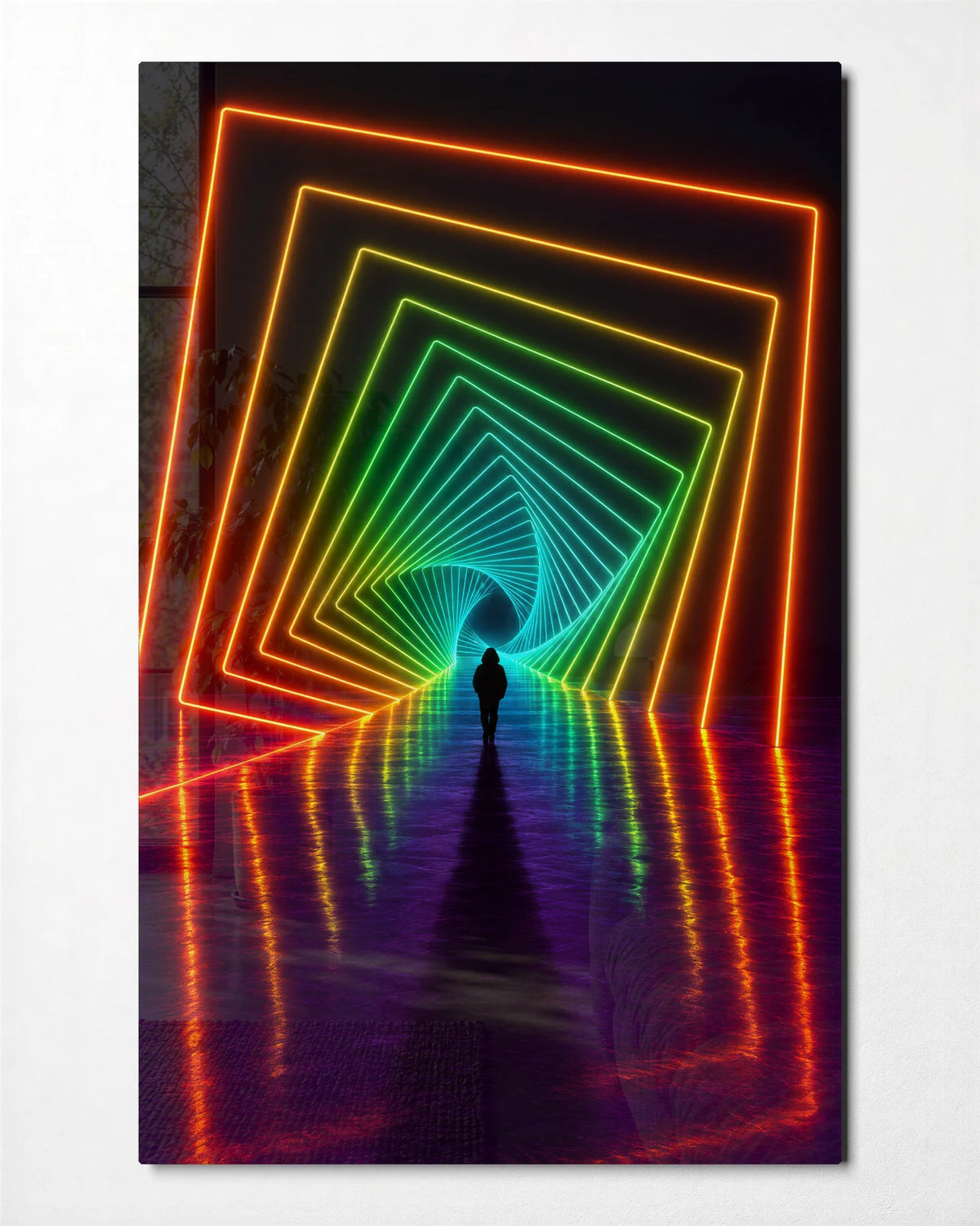 Follow the Light — front view of glass wall art