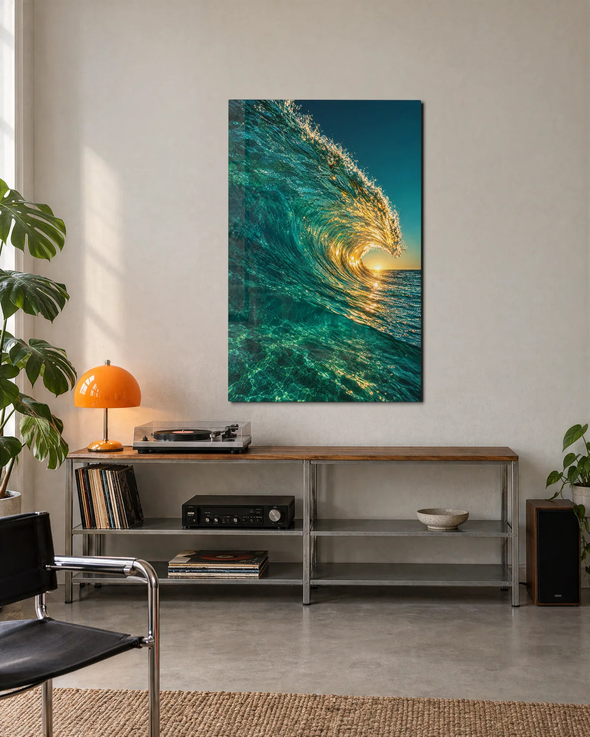 Golden Water Curl — shown in a living space