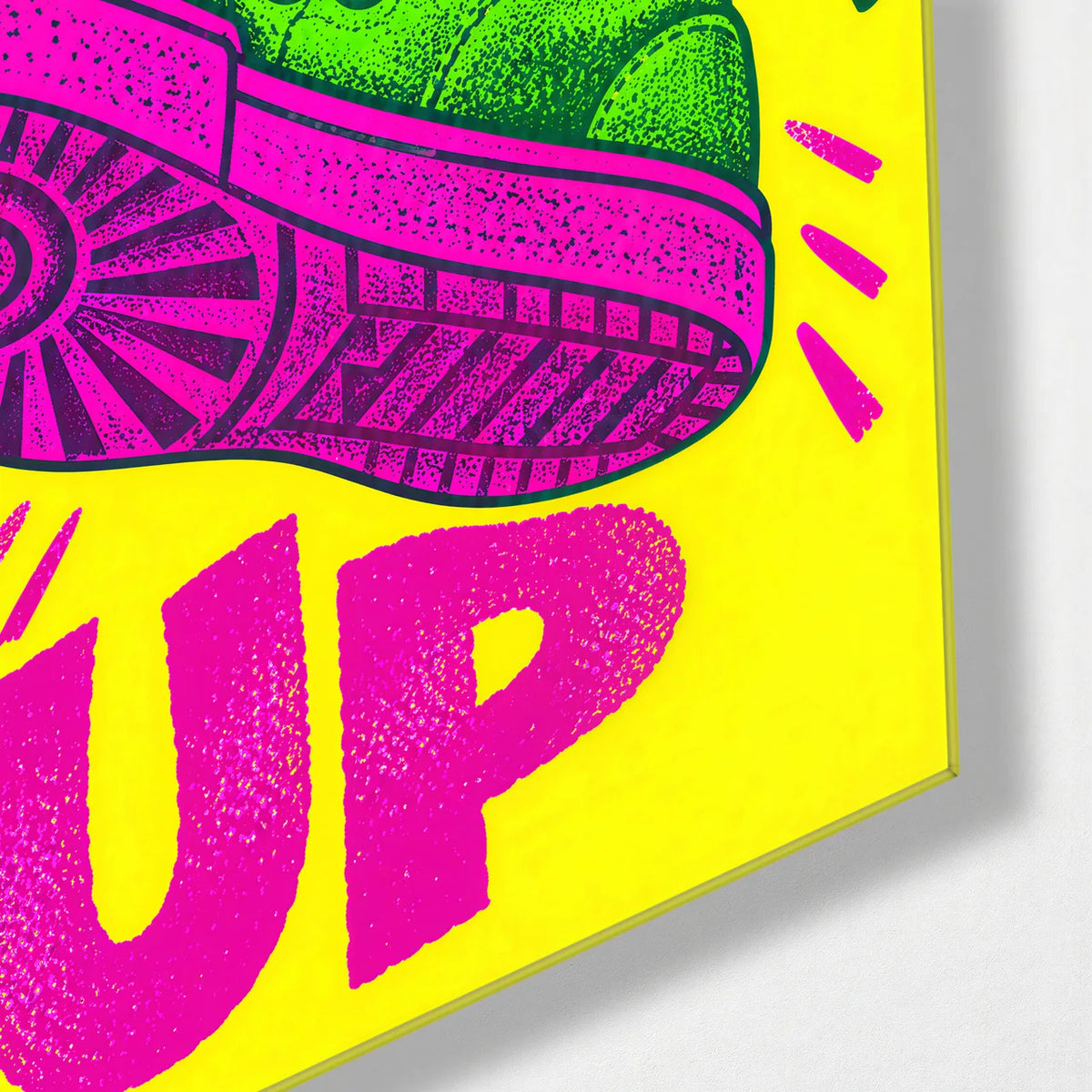 Step Up — corner detail of glass wall art