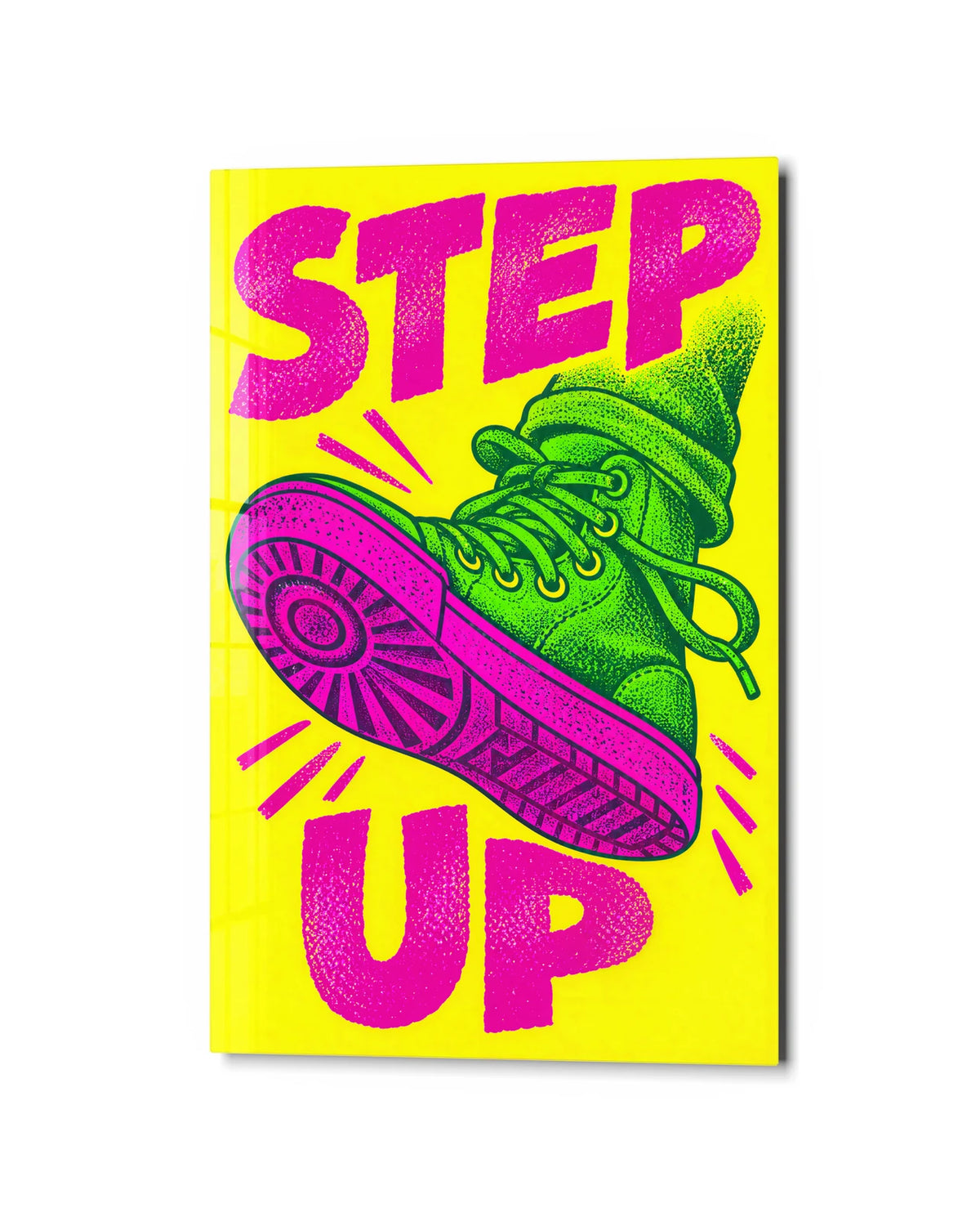 Step Up — studio view of glass wall art