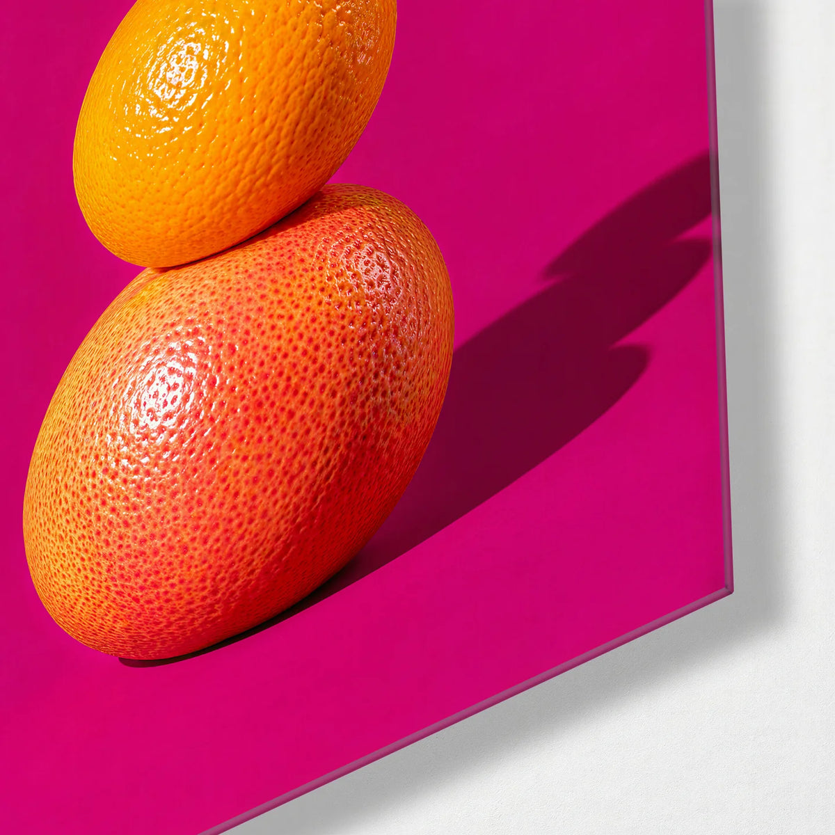Fruit on Fruit — corner detail of glass wall art