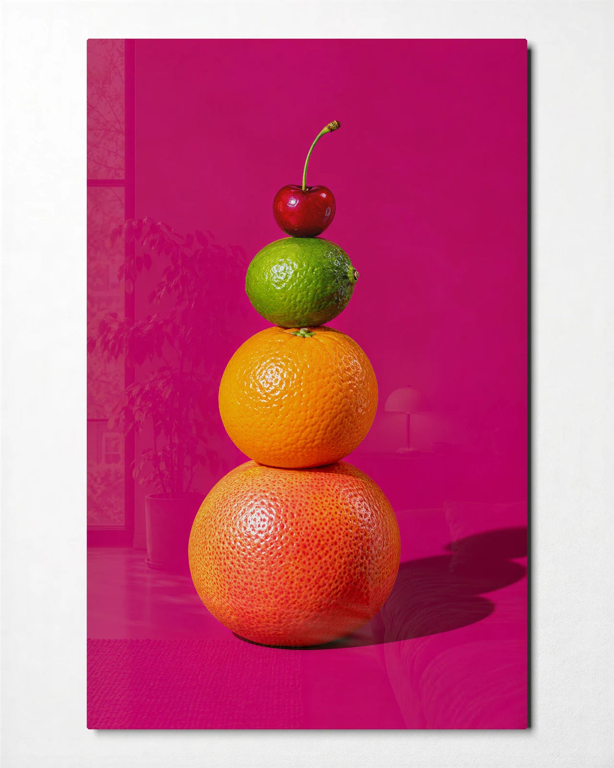 Fruit on Fruit — front view of glass wall art