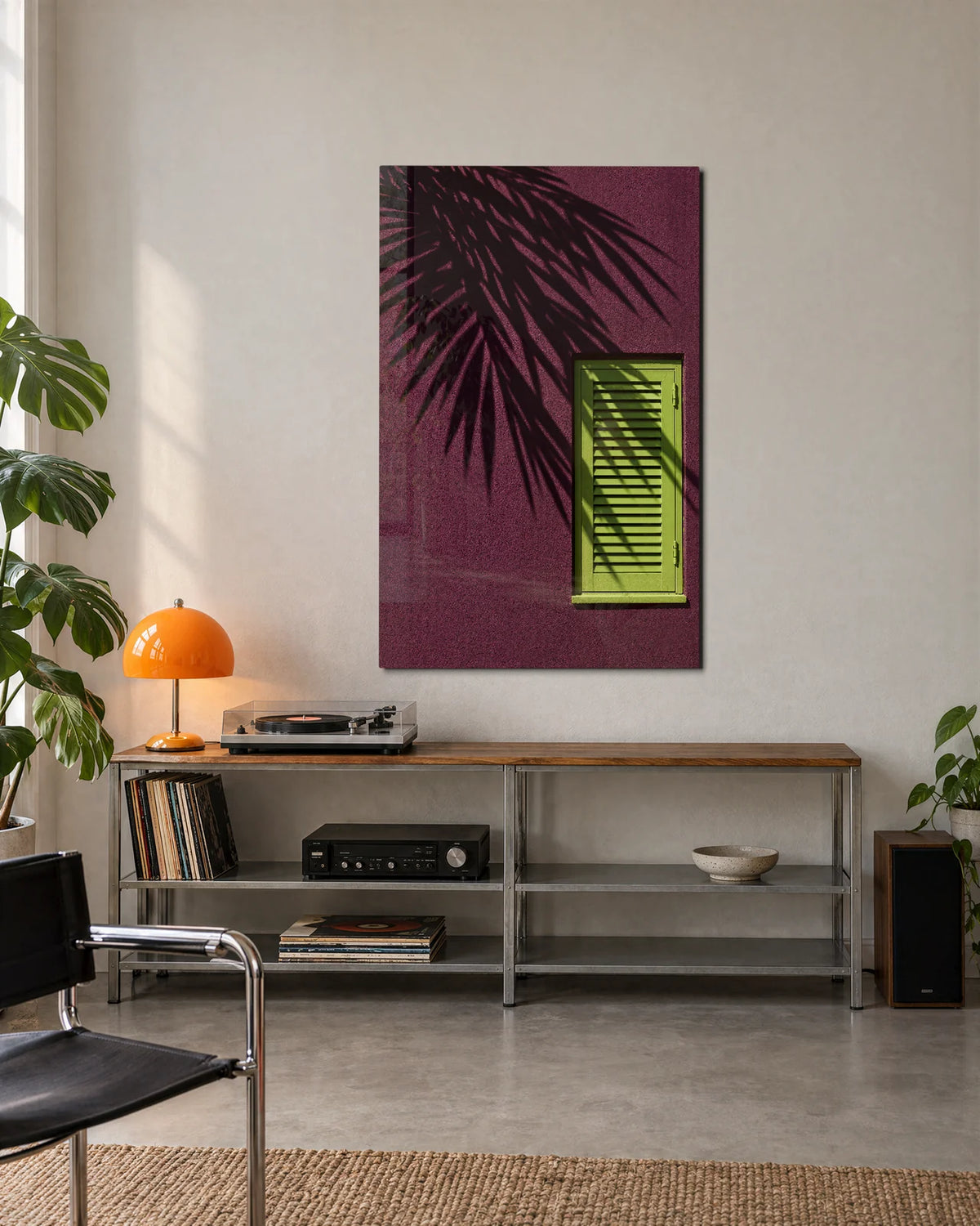 Palm Shadow Shutter — shown in a living space