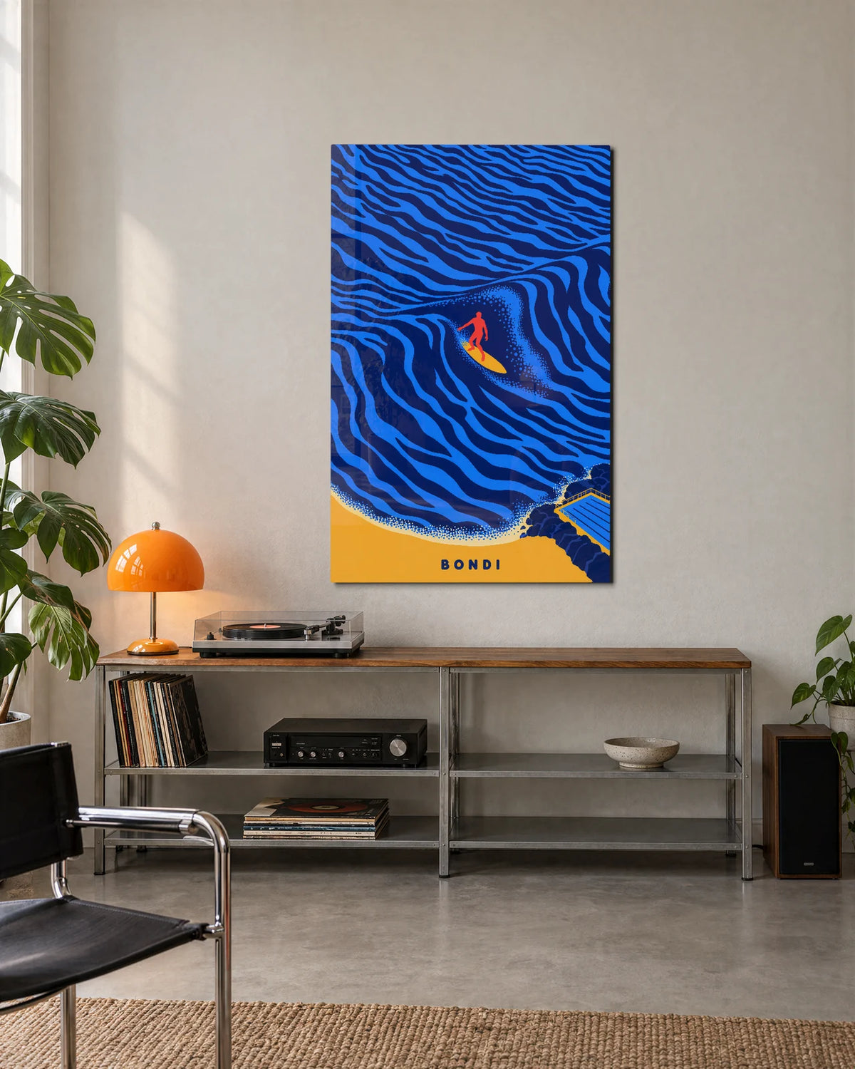 Blue Surf Rhythm — shown in a living space