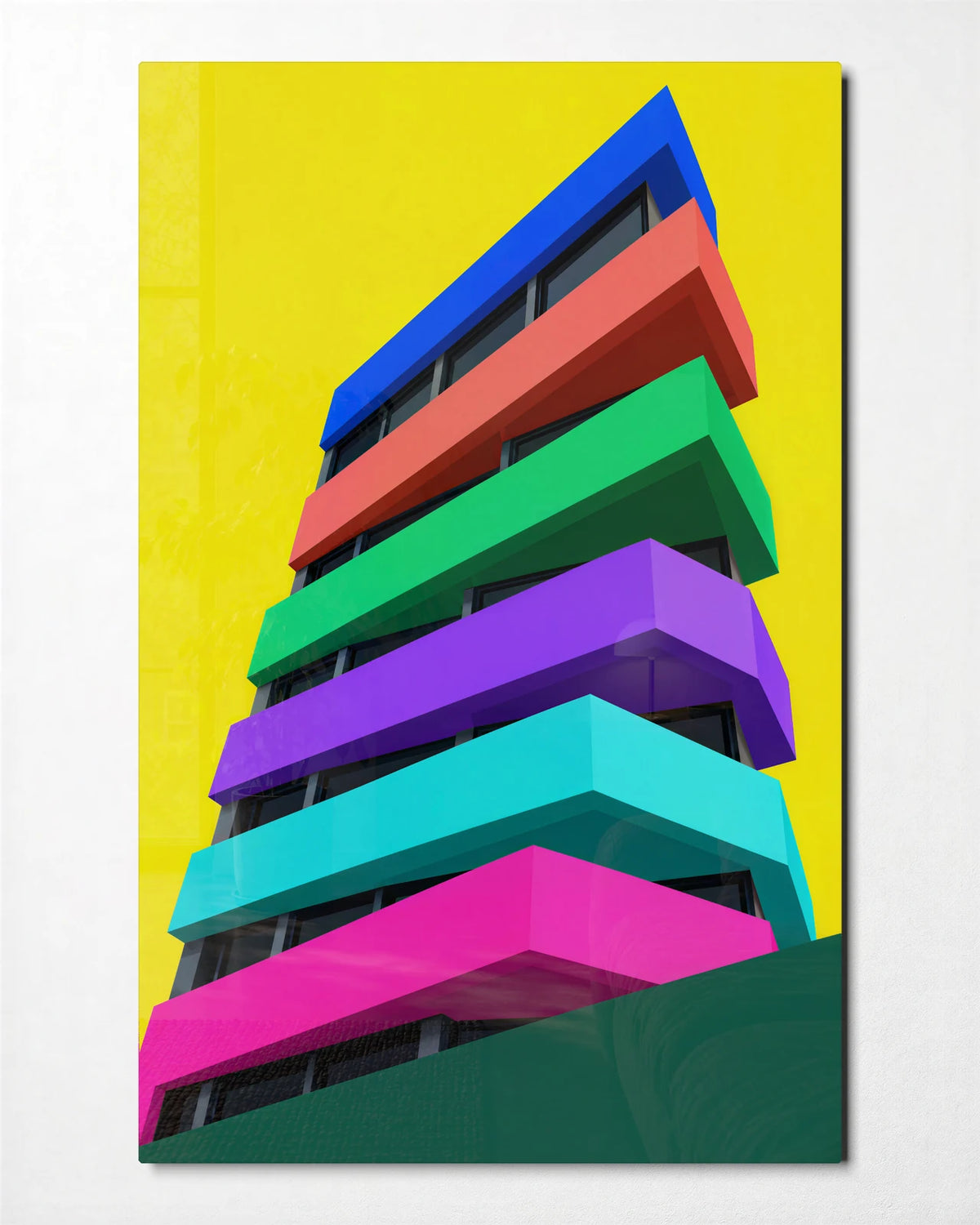 Colour Floors — front view of glass wall art