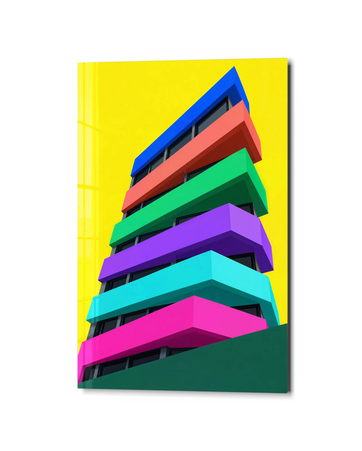 Colour Floors — studio view of glass wall art