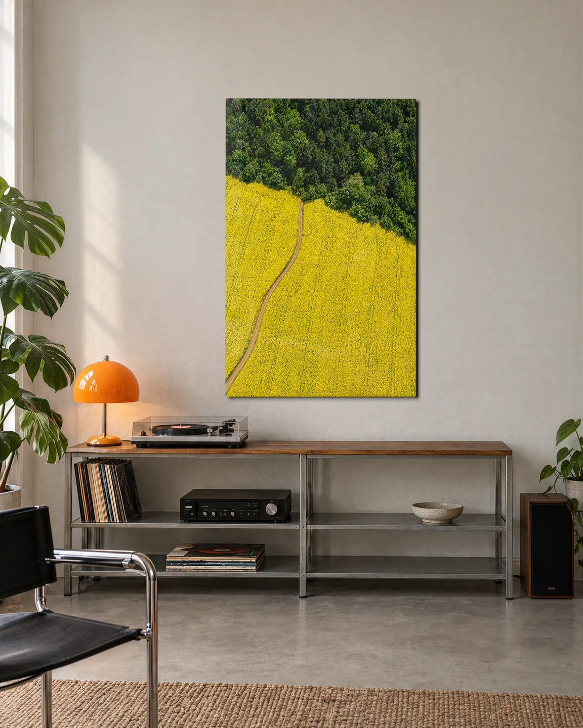 Yellow Field Edge — shown in a living space