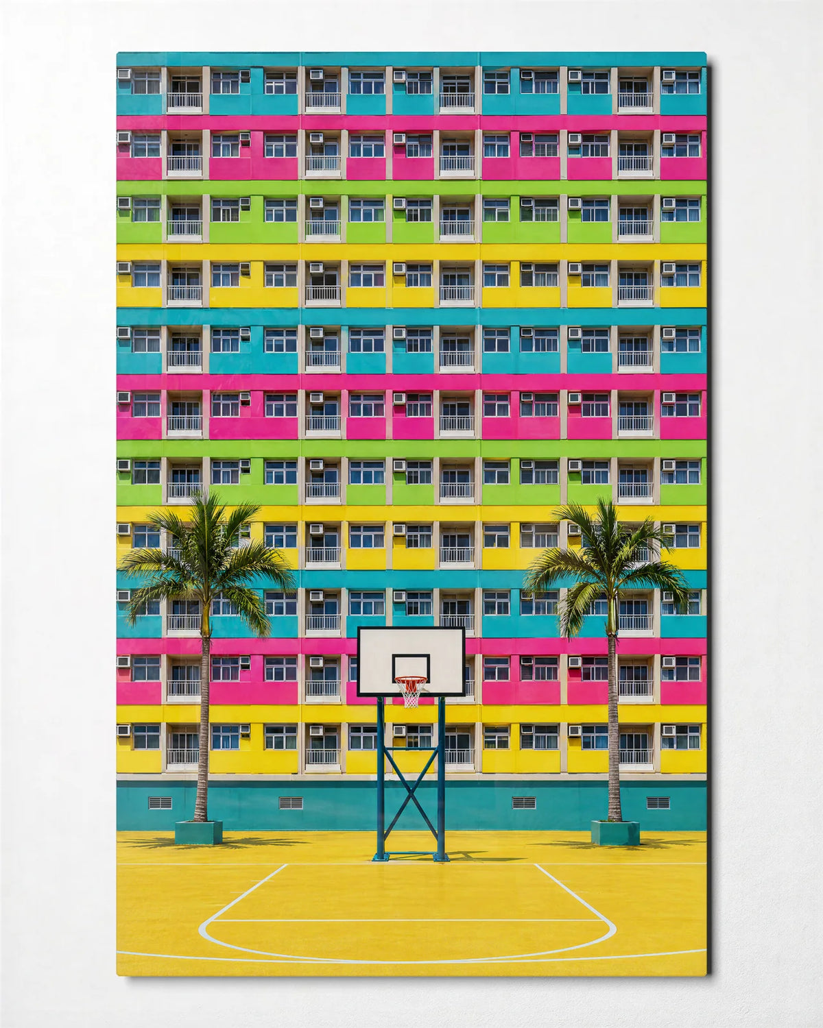 Court of Colour — front view of glass wall art