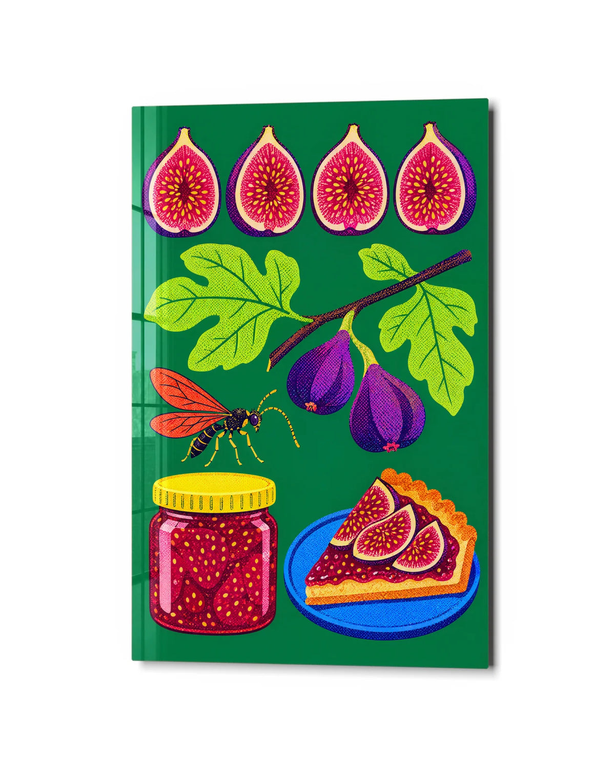 A Fig Story — studio view of glass wall art