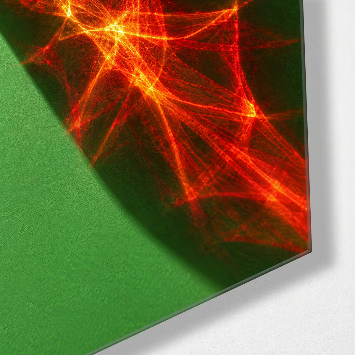 Amber Refraction — corner detail of glass wall art