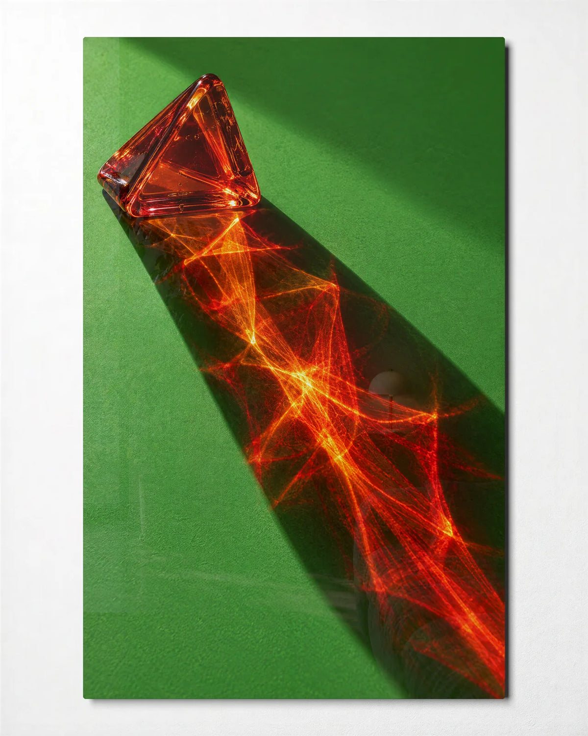 Amber Refraction — front view of glass wall art