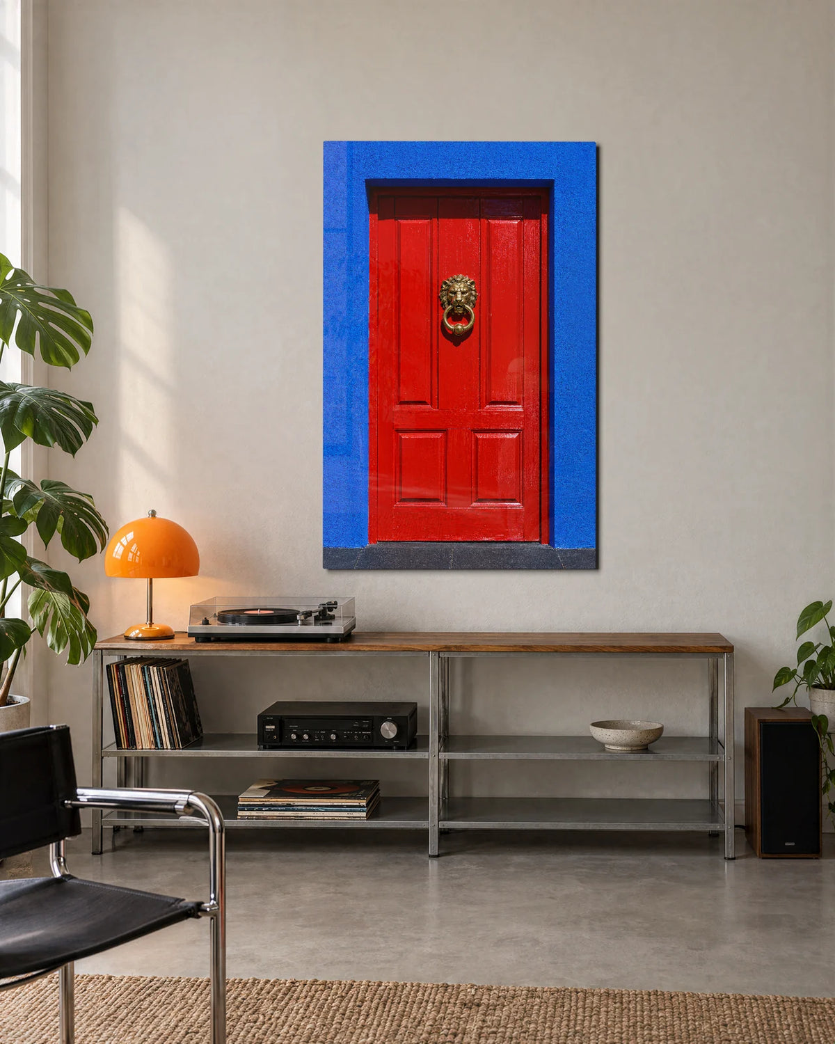Red Door Blue Wall — shown in a living space