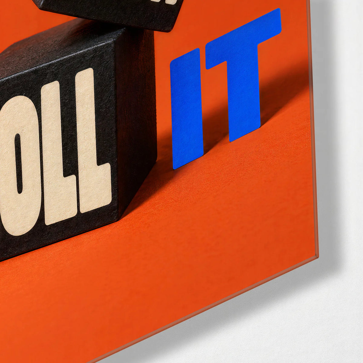 Roll with It — corner detail of glass wall art