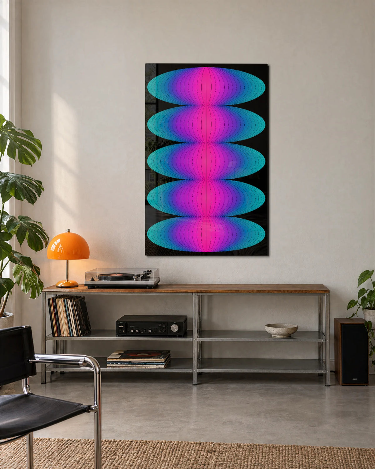Five Colour Orbits — shown in a living space