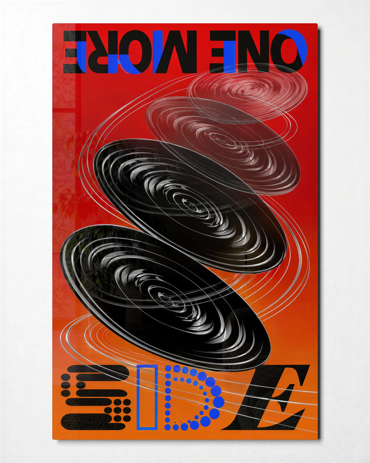 One More Side — front view of glass wall art