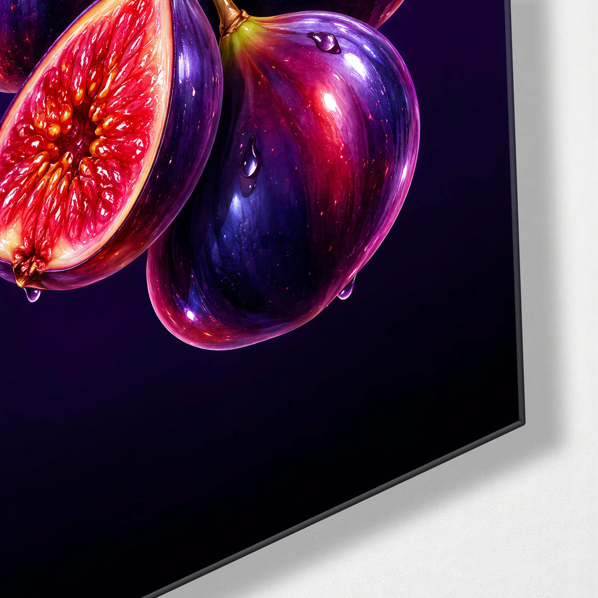 Figs on the Branch — corner detail of glass wall art