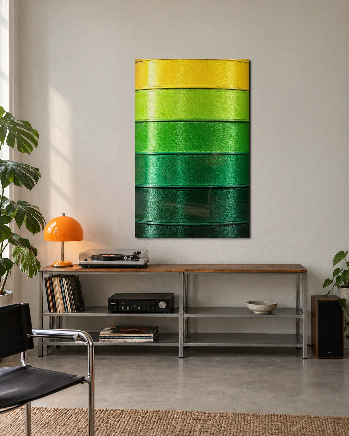 Green in Bands — shown in a living space