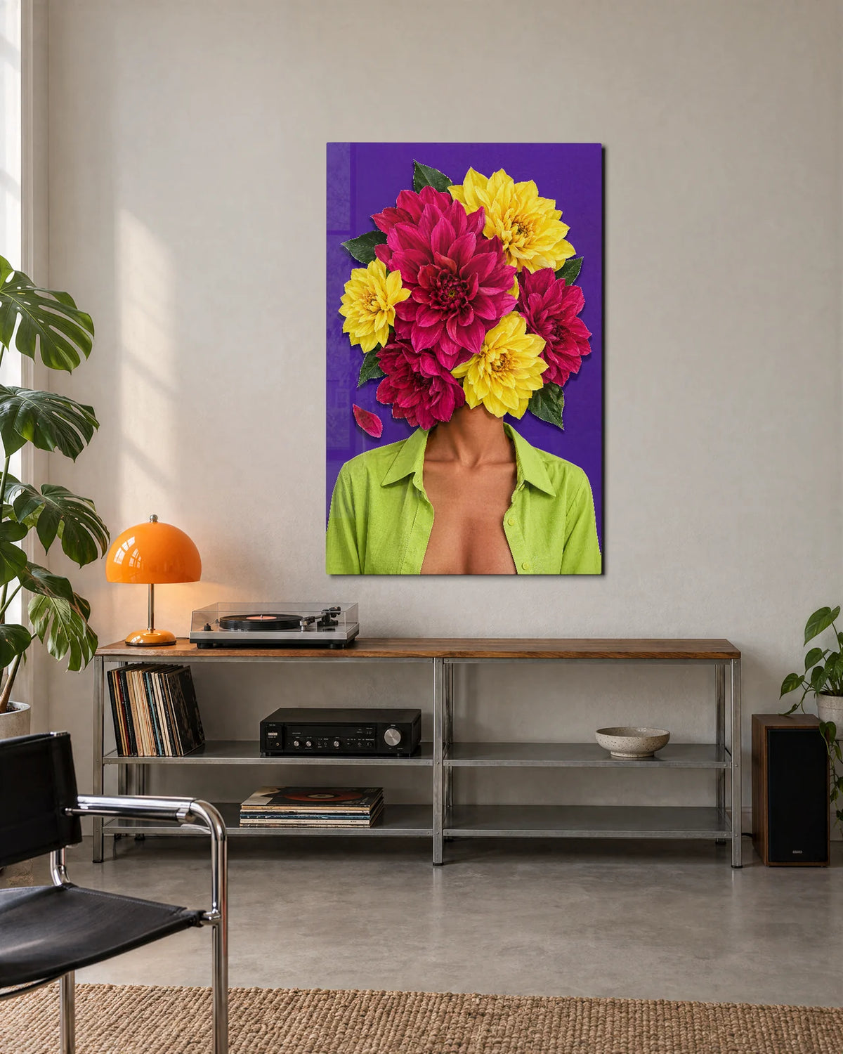 Dahlias on Her Mind — shown in a living space