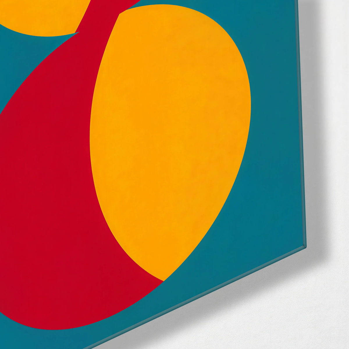 Two Circles Turning — corner detail of glass wall art
