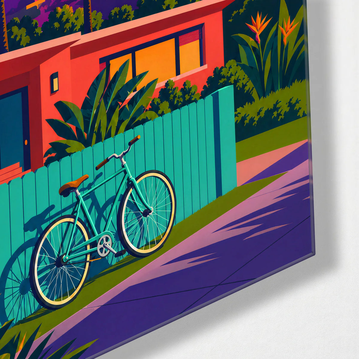 Los Angeles Afternoon — corner detail of glass wall art