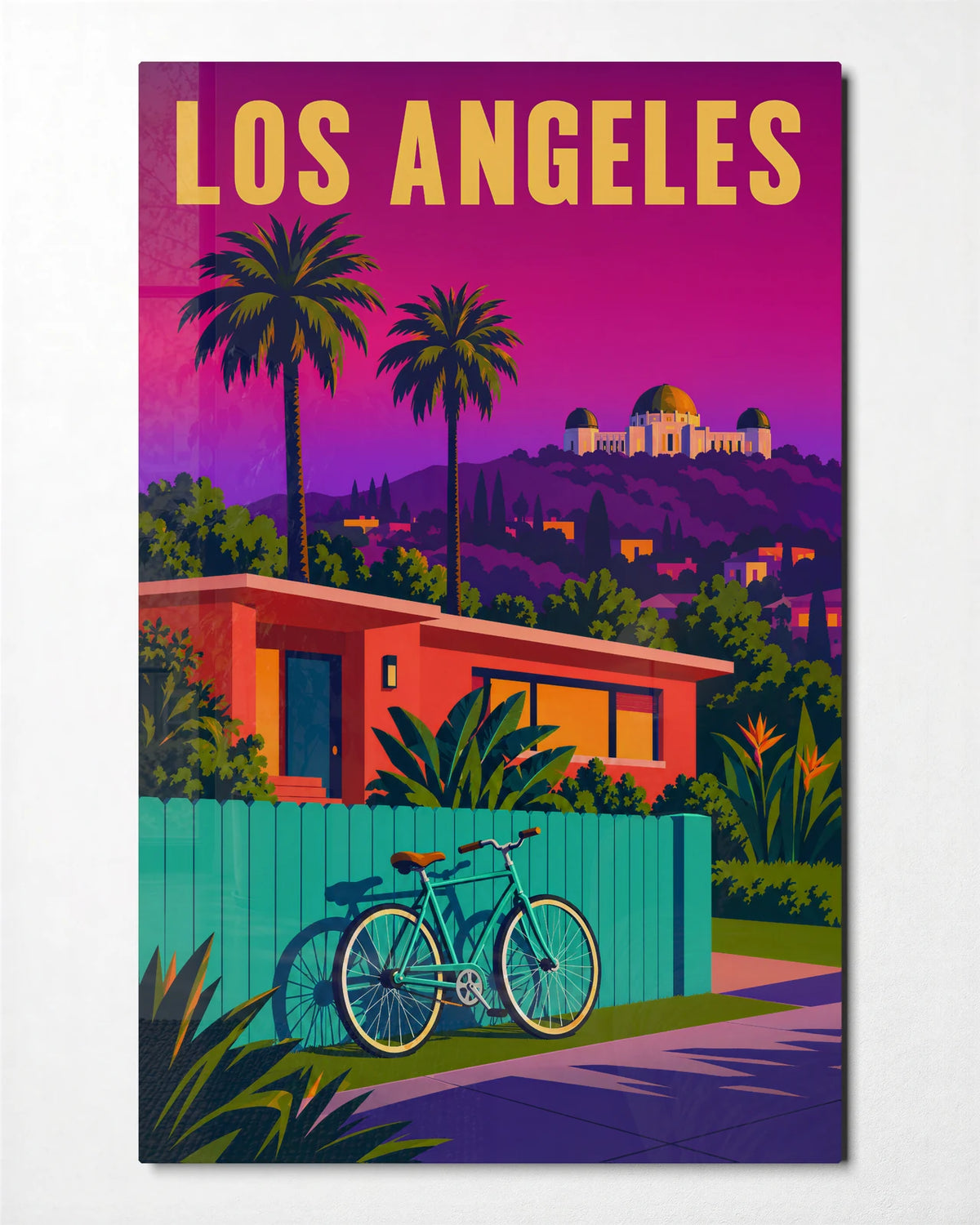 Los Angeles Afternoon — front view of glass wall art