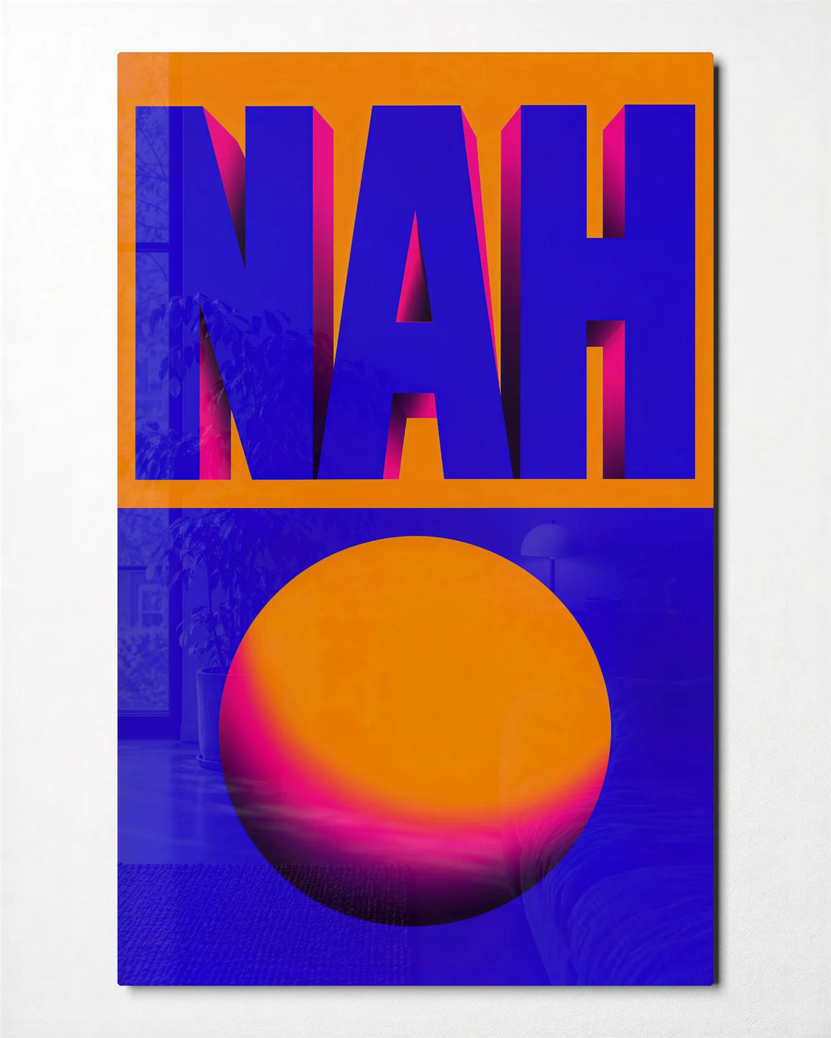 Nah in Colour — front view of glass wall art